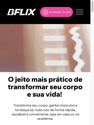 Página da BFLIX com aulas, modalidades e planos de assinatura